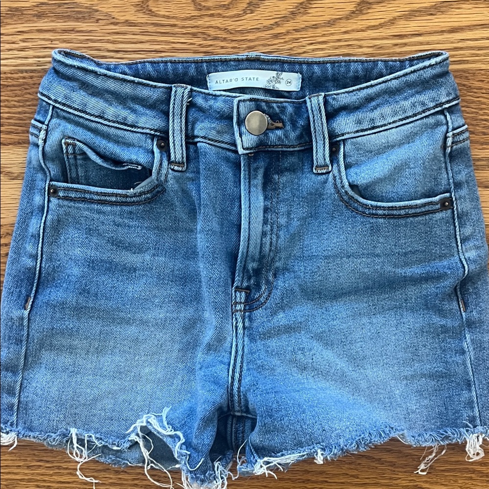 Altar'd State Classic Blue Denim Shorts